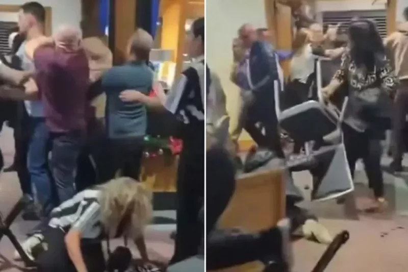 Shocking footage of mass bar brawl emerges after Sunderland vs Newcastle derby